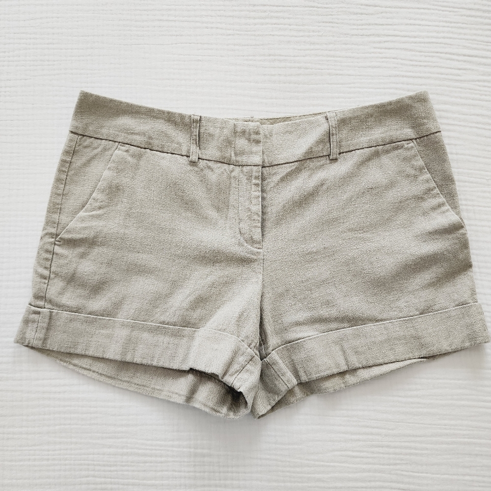 NY & Co Tan Linen Shorts